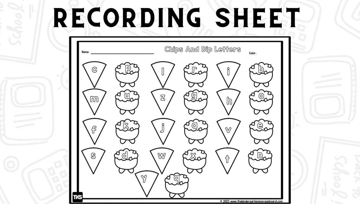 Chips & Dip Letter Matching Freebie
