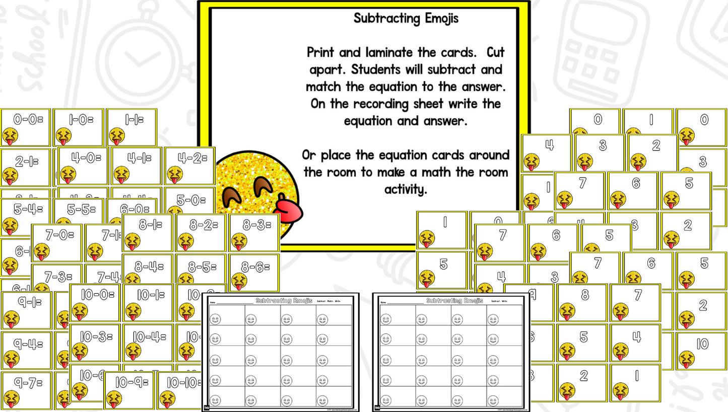 Emojis Math and Literacy Centers