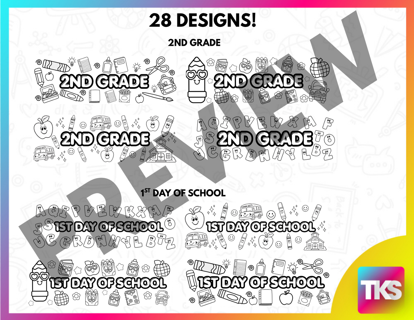 Back to School Coloring Banners | First Day of School Activity |