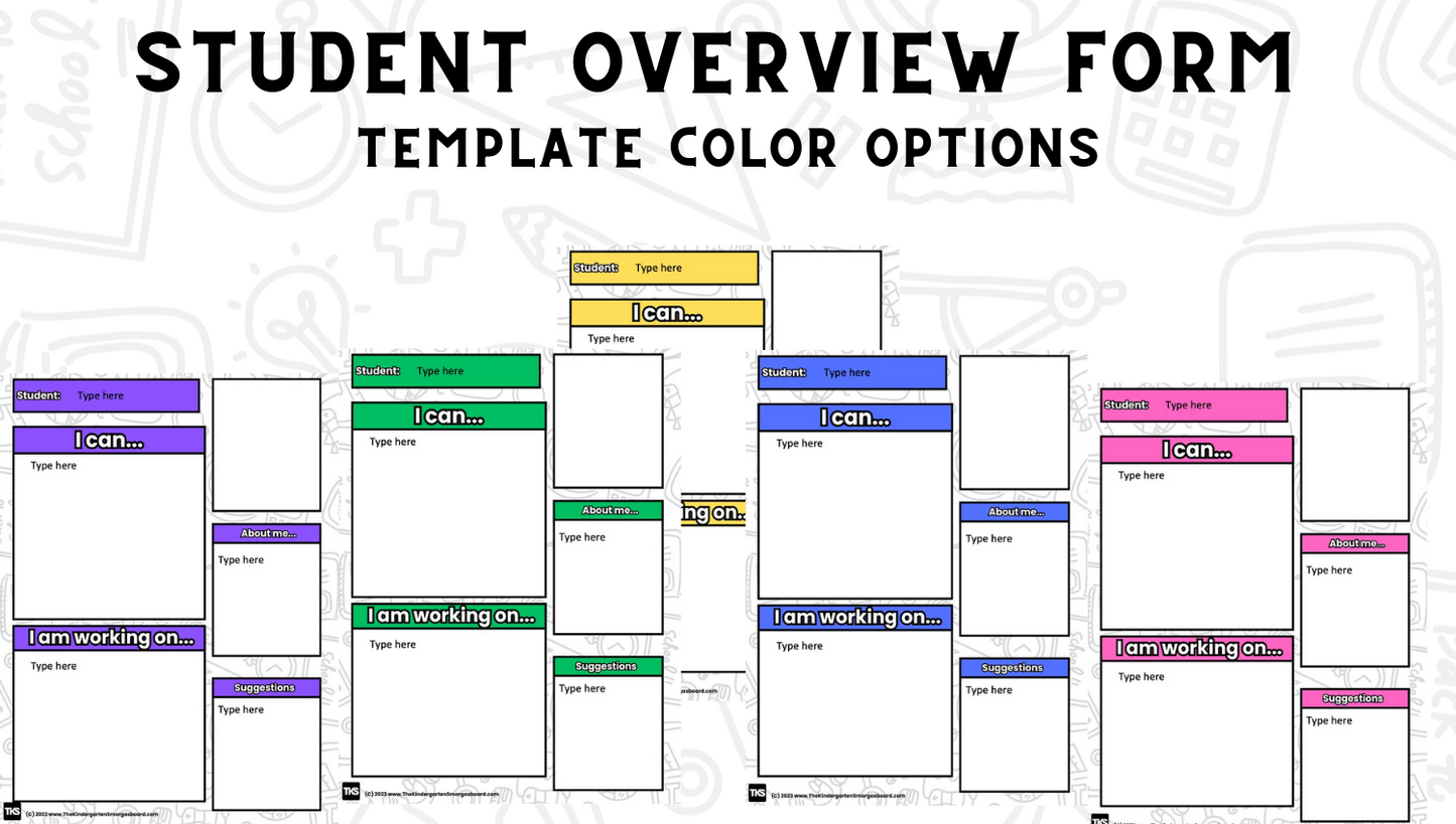 Parent Teacher Conference Forms: Editable Forms