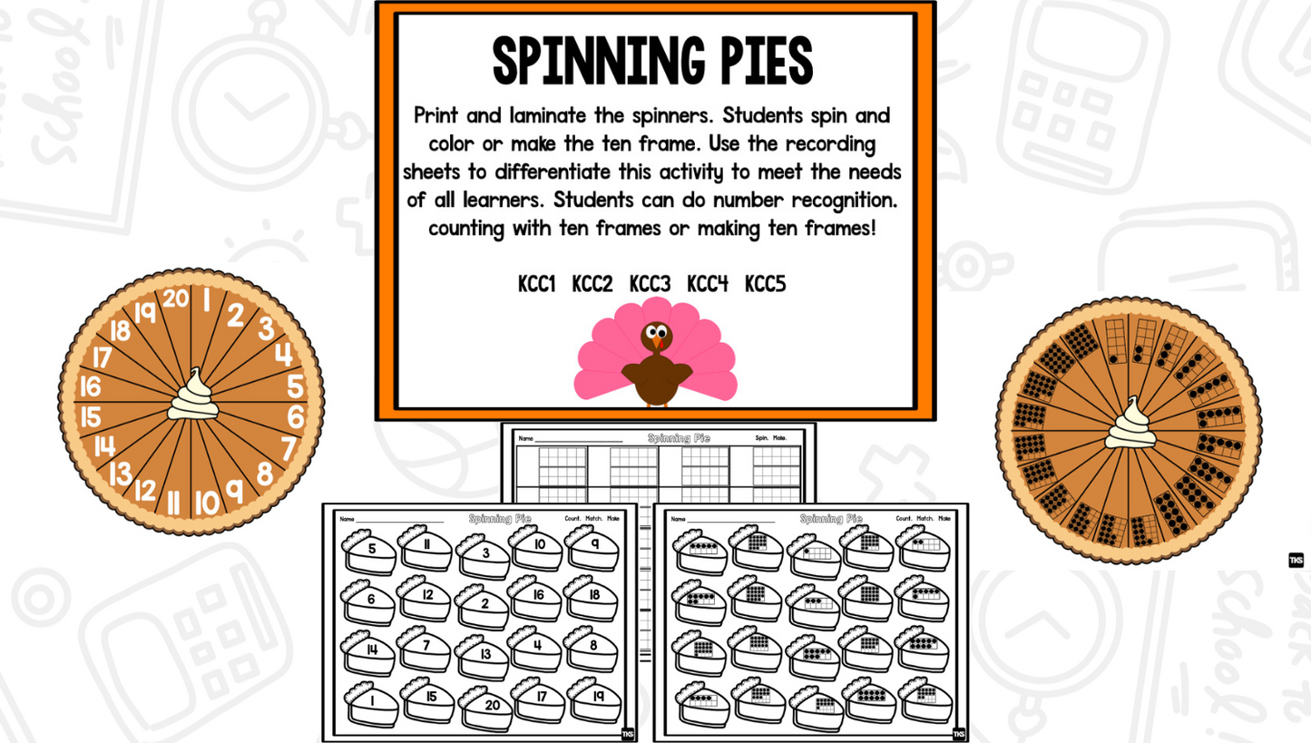 Thanksgiving Math and Literacy Centers