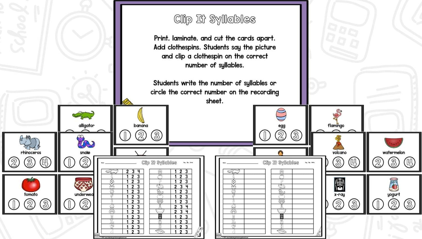 Clip It! Learn It! Math and Literacy Centers