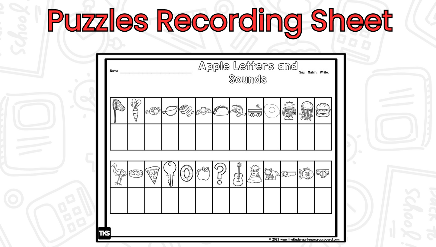 Apples: Apple Letters & Sounds Puzzles & Spinners