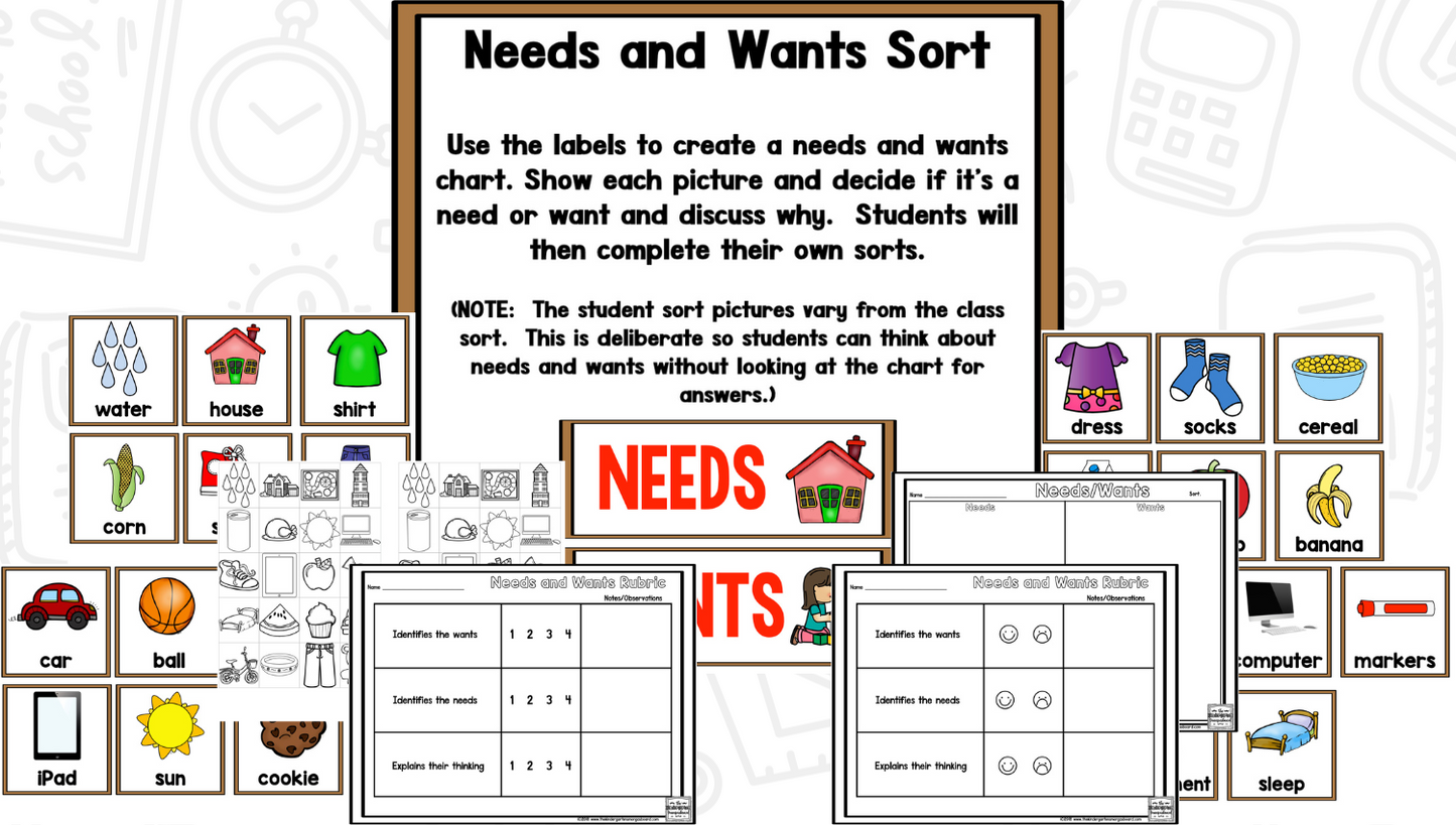 Explore It Up! A Social Studies Unit For Needs & Wants