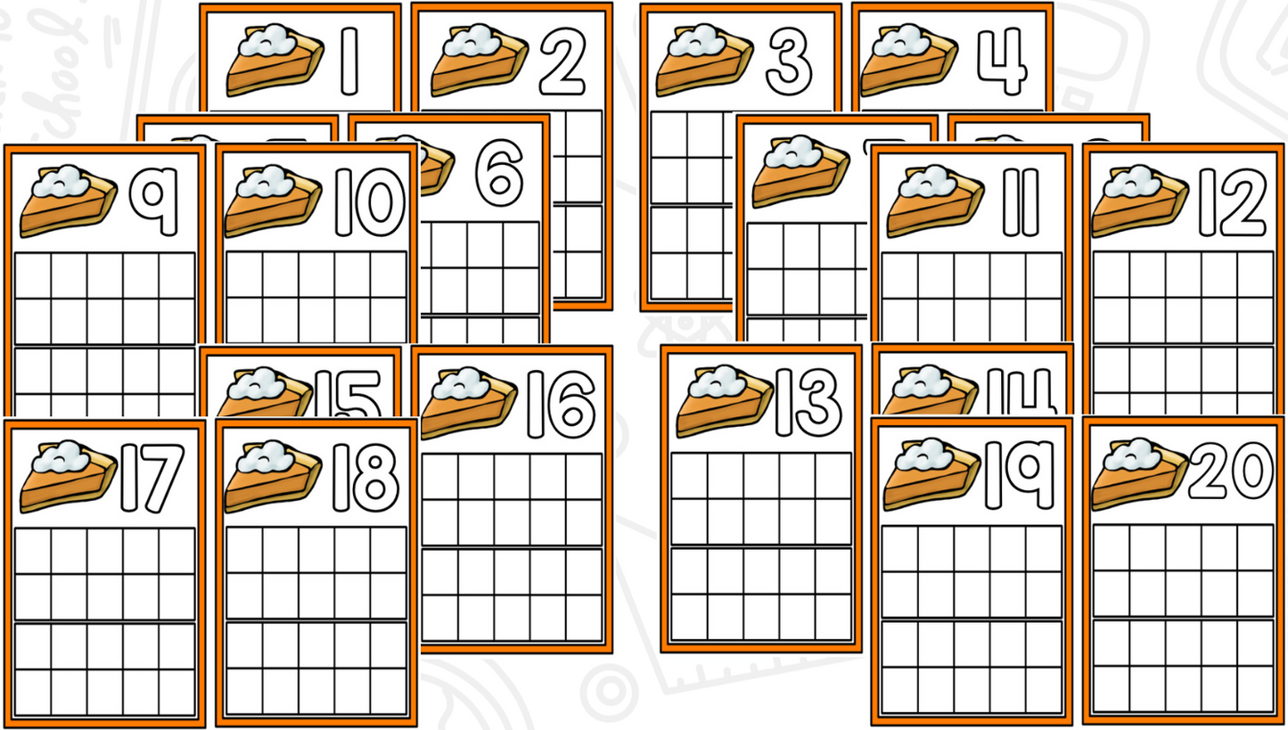 November Ten Frame Cards