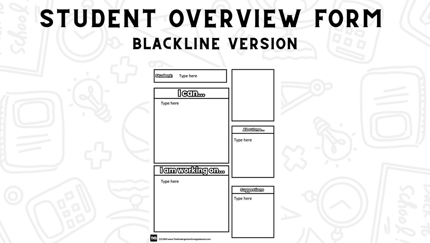Parent Teacher Conference Forms: Editable Forms