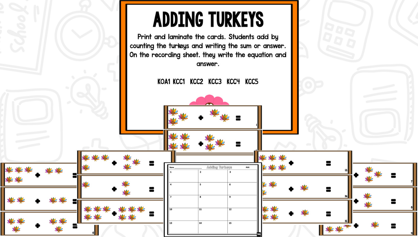 Thanksgiving Math and Literacy Centers