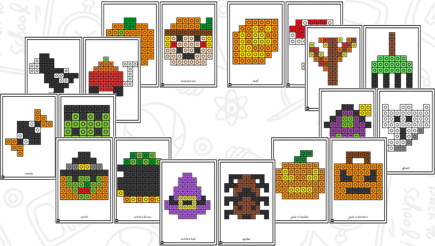 Build It Up! October Pattern Block and Counting Cube Mats