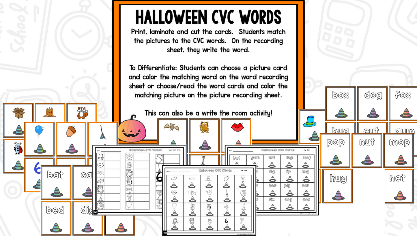 October Centers for Kindergarten | 13 Halloween Math & Literacy Games