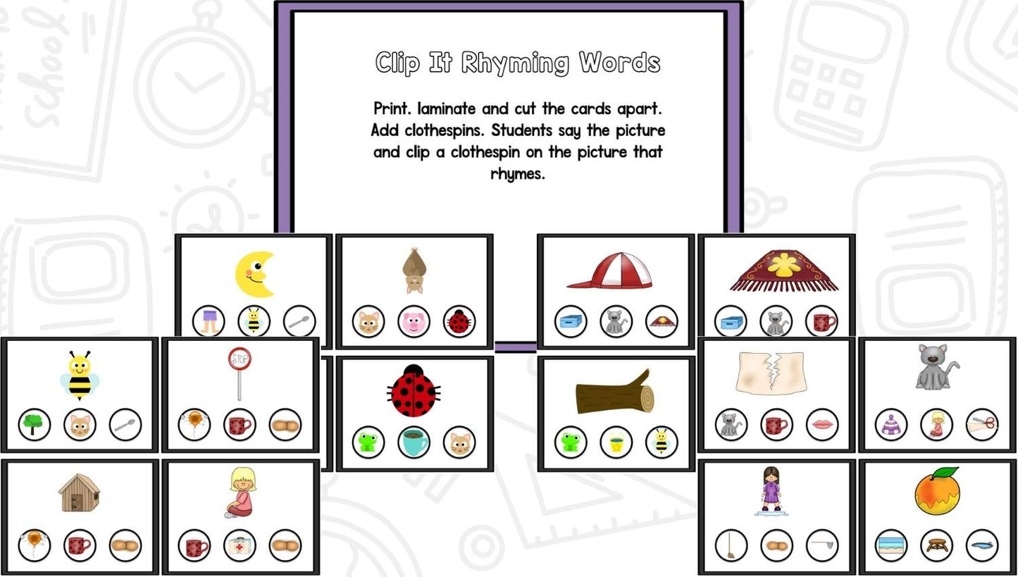 Clip It! Learn It! Math and Literacy Centers