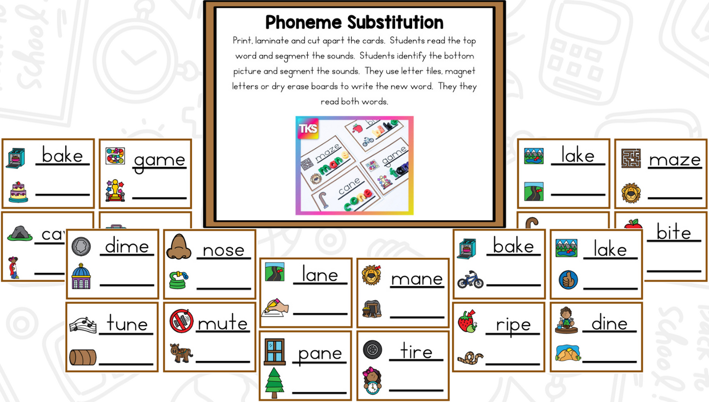 See It! Say it! Spell It! CVCE Words Phonics & Phonemic Awareness Activities