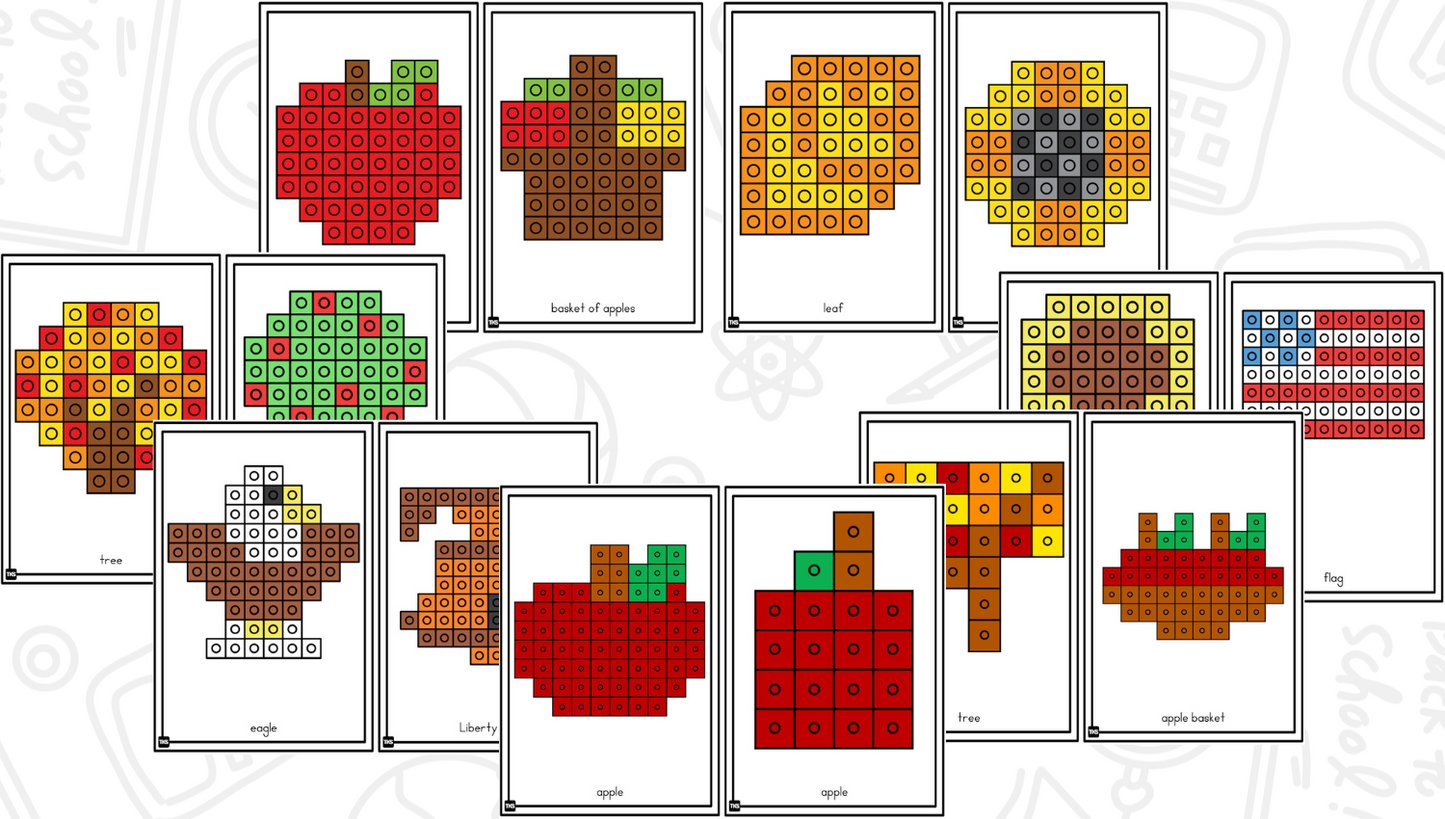 Build It Up! September Pattern Block & Counting Cube Mats