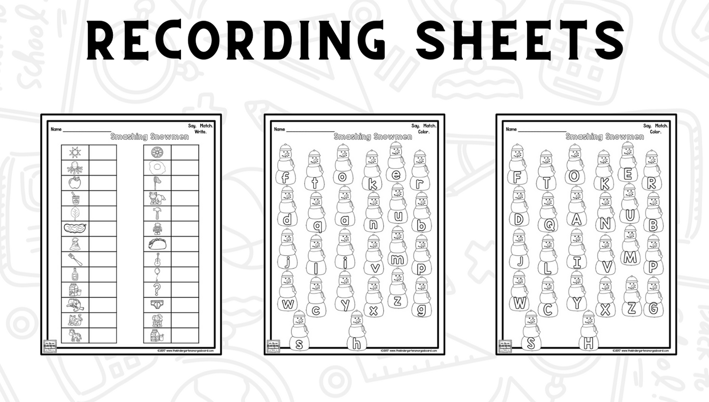 Snowman Activities: Letters And Sounds