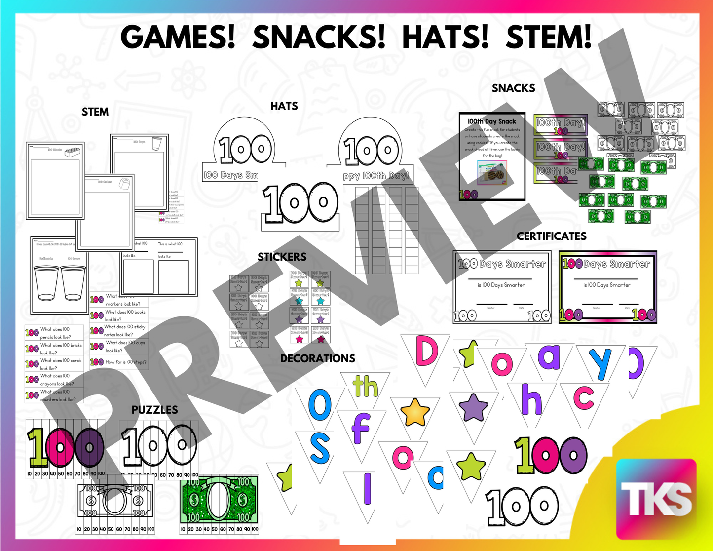 100th Day Activities! 100th Day of School Activities