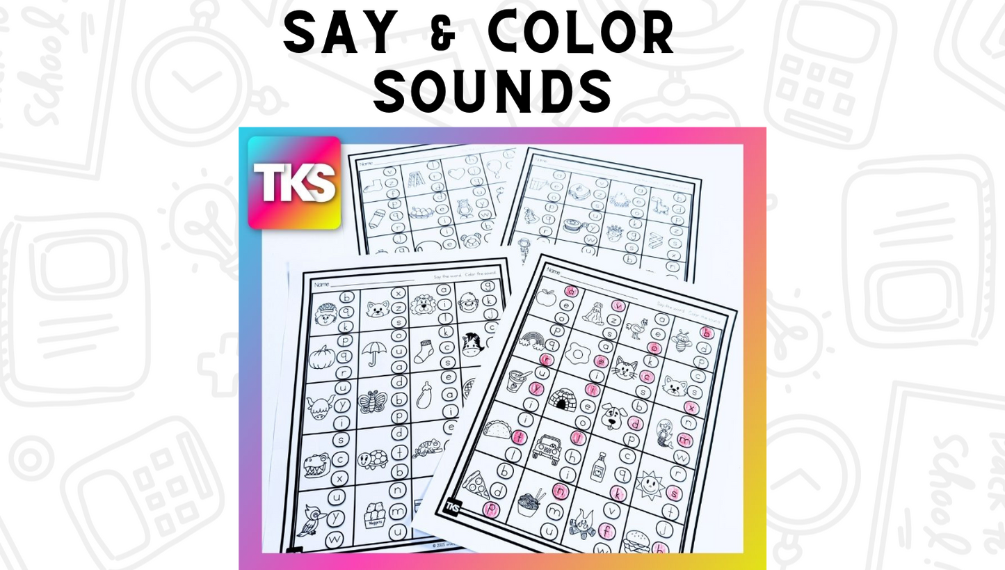 See It! Say It! Spell It! Letters & Beginning Sounds Worksheets