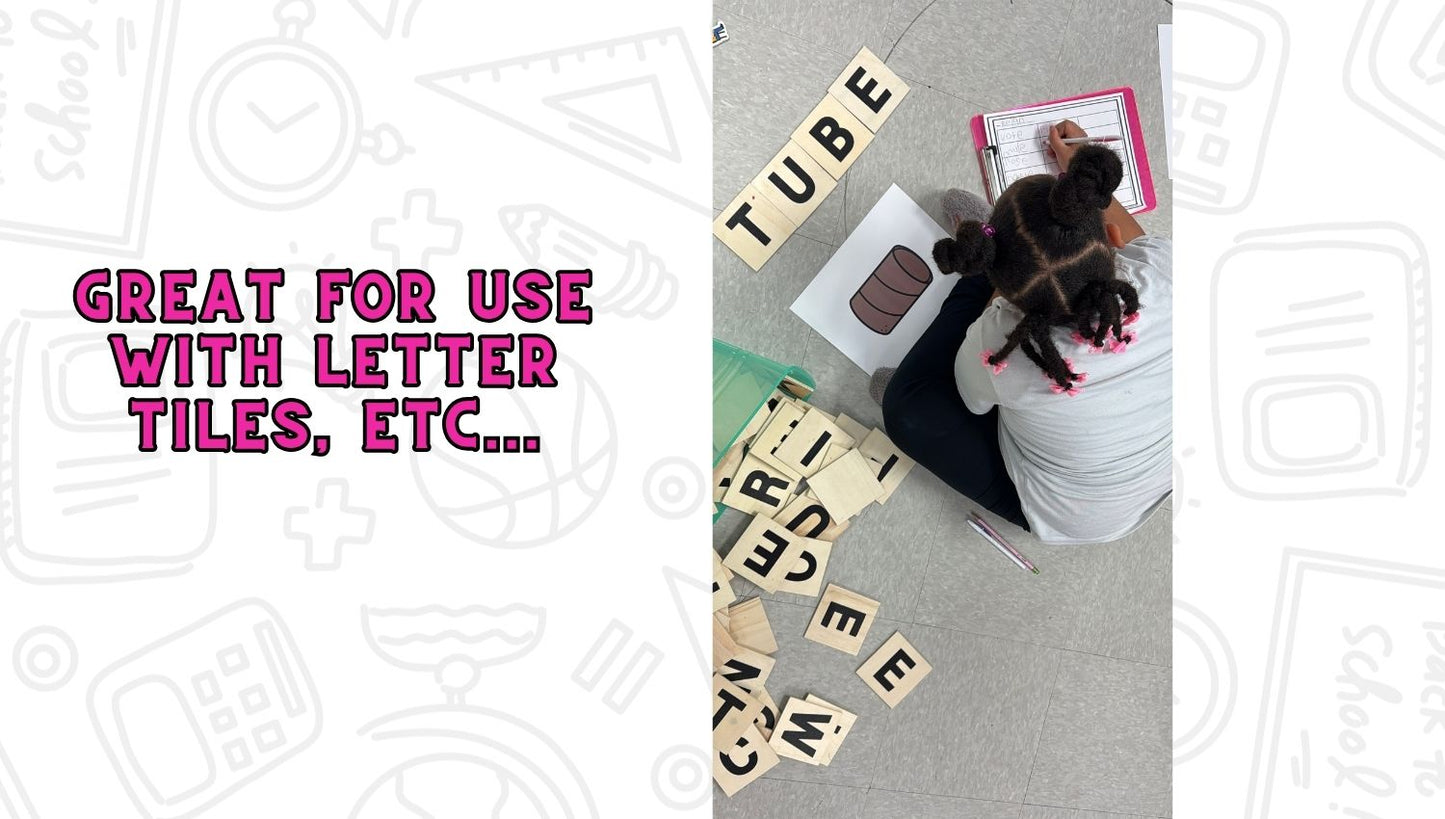 Large CVC-E Word Picture Cards