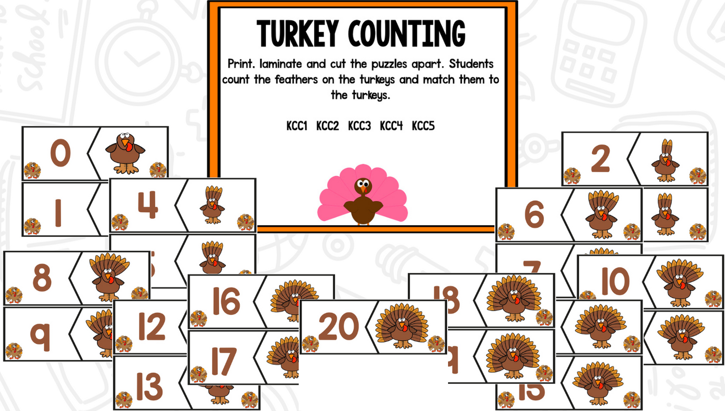 Thanksgiving Math and Literacy Centers