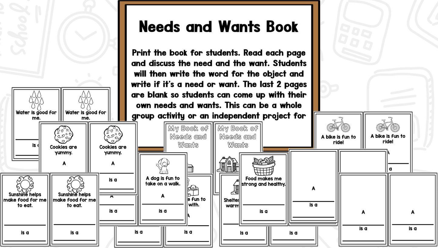 Explore It Up! A Social Studies Unit For Needs & Wants