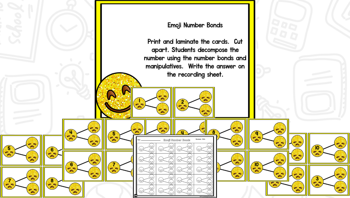 Emojis Math and Literacy Centers