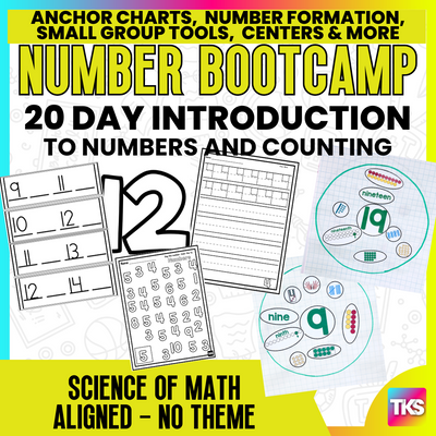Number Bootcamp: Numbers and Counting 1-20 (No Theme)