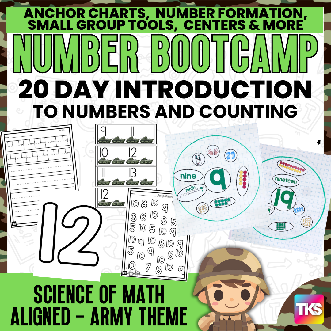 Number Bootcamp: Numbers and Counting 1-20 (Army Theme)