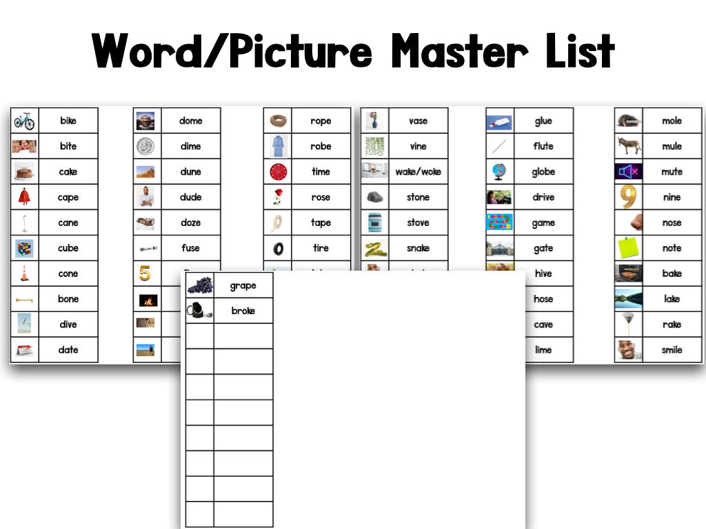 CVC-E Word Centers