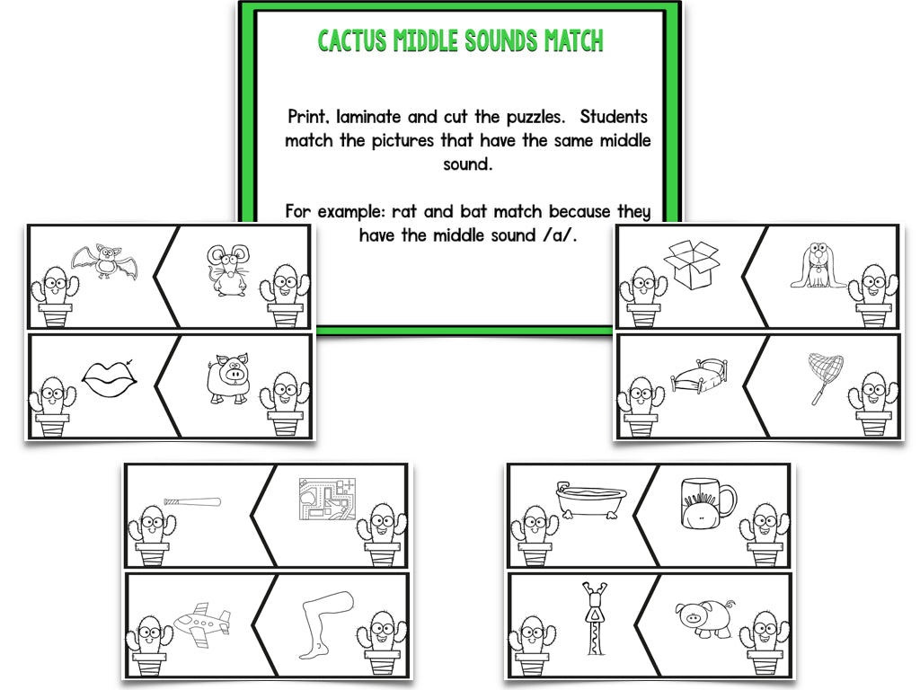 Cactus Blackline Math and Literacy Centers for the Whole Year!