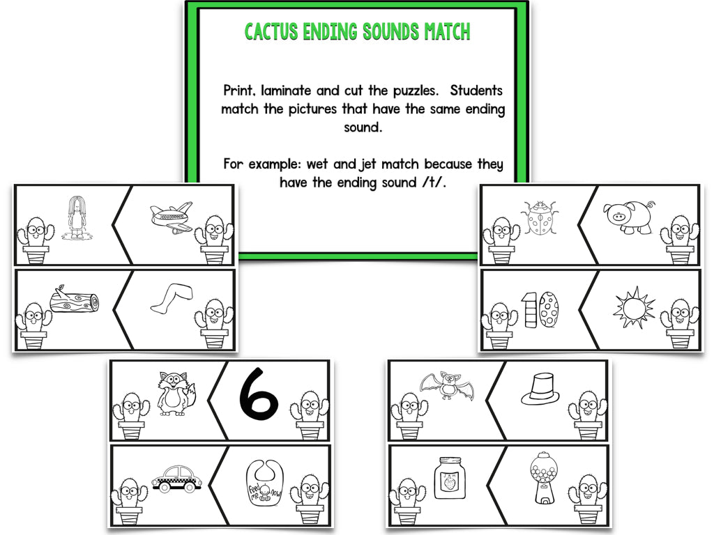 Cactus Blackline Math and Literacy Centers for the Whole Year!