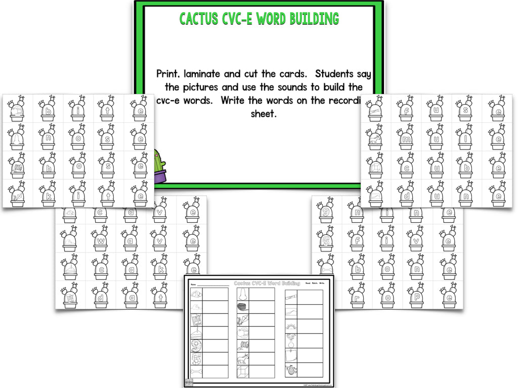 Cactus Blackline Math and Literacy Centers for the Whole Year!