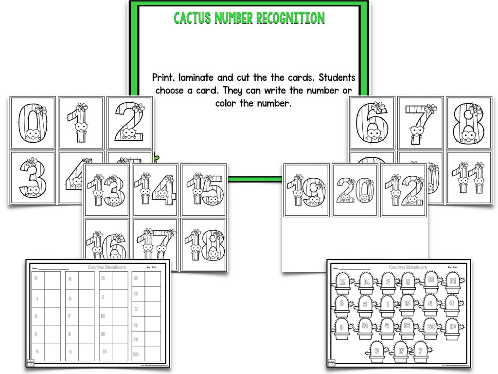 Cactus Blackline Math and Literacy Centers for the Whole Year!