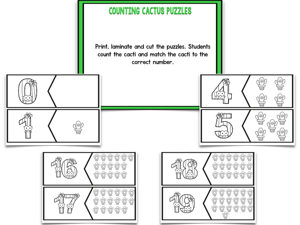 Cactus Blackline Math and Literacy Centers for the Whole Year!