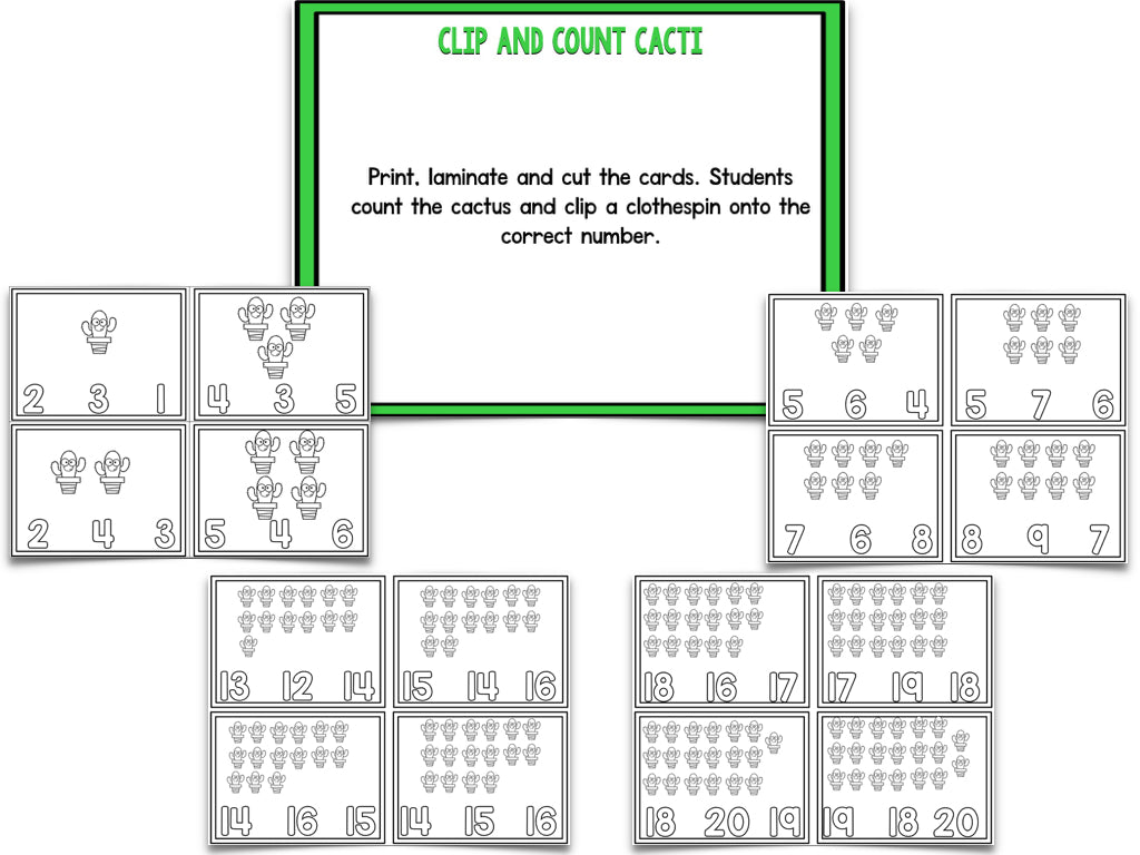 Cactus Blackline Math and Literacy Centers for the Whole Year!