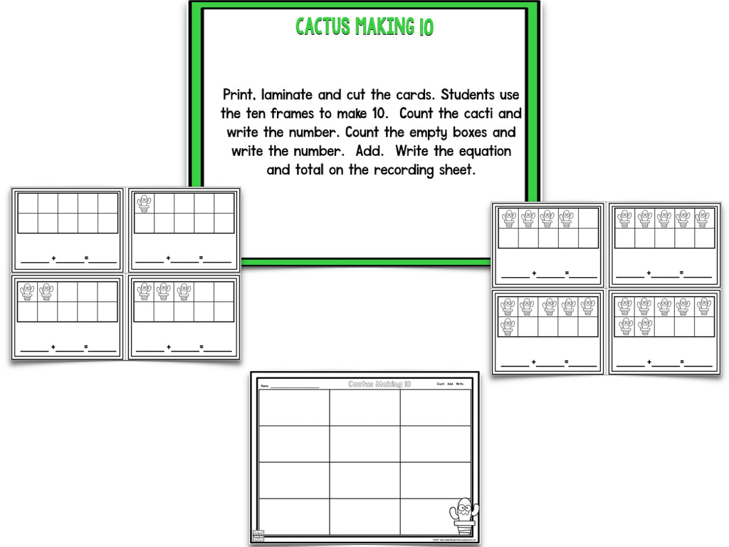 Cactus Blackline Math and Literacy Centers for the Whole Year!