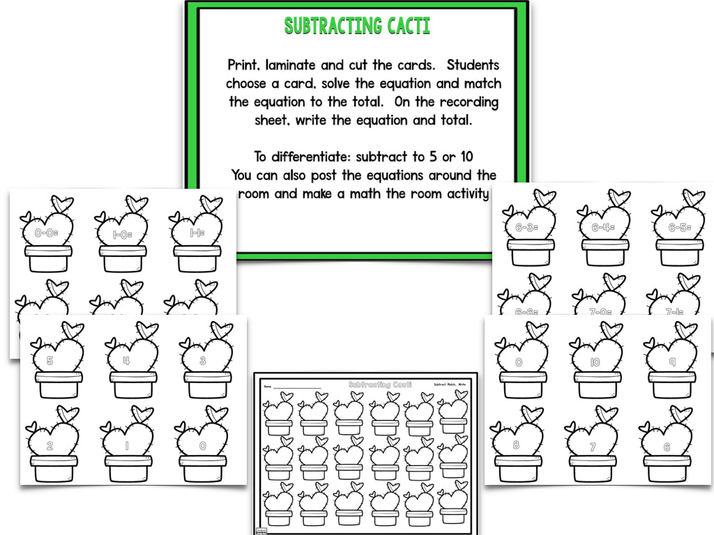 Cactus Blackline Math and Literacy Centers for the Whole Year!