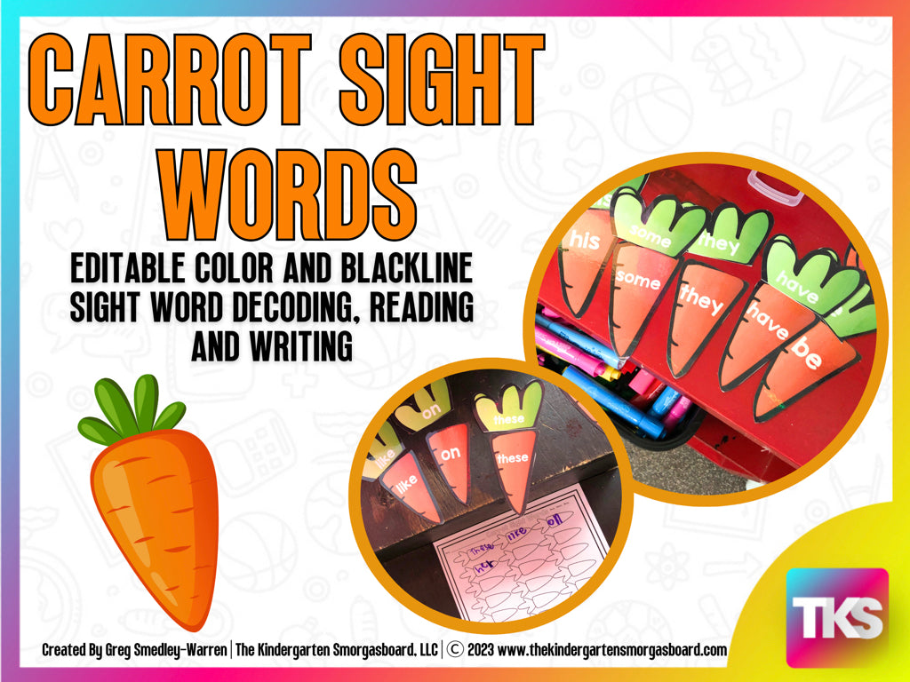 Carrots Editable Sight Word Game – The Kindergarten Smorgasboard Online  Store