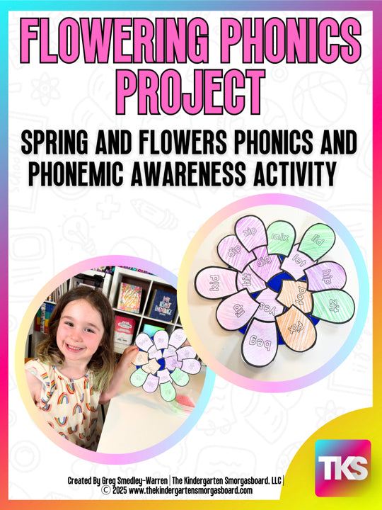 Flowering Phonics Spring Editable Project - Phonemic Awareness - Sight Words, CVC Words, Letters, Sounds & More
