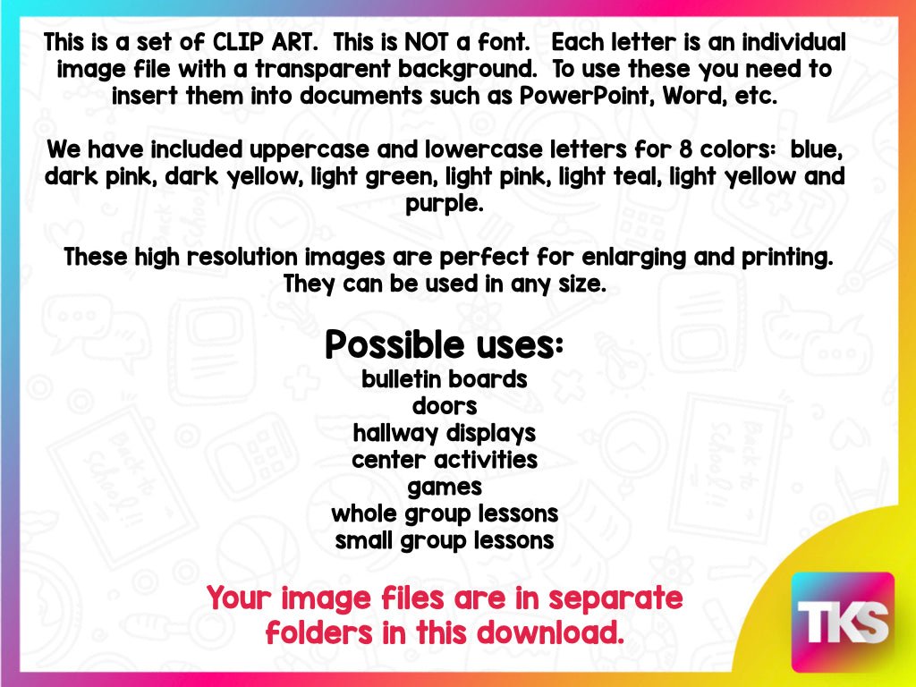 Glitter Letters Clipart