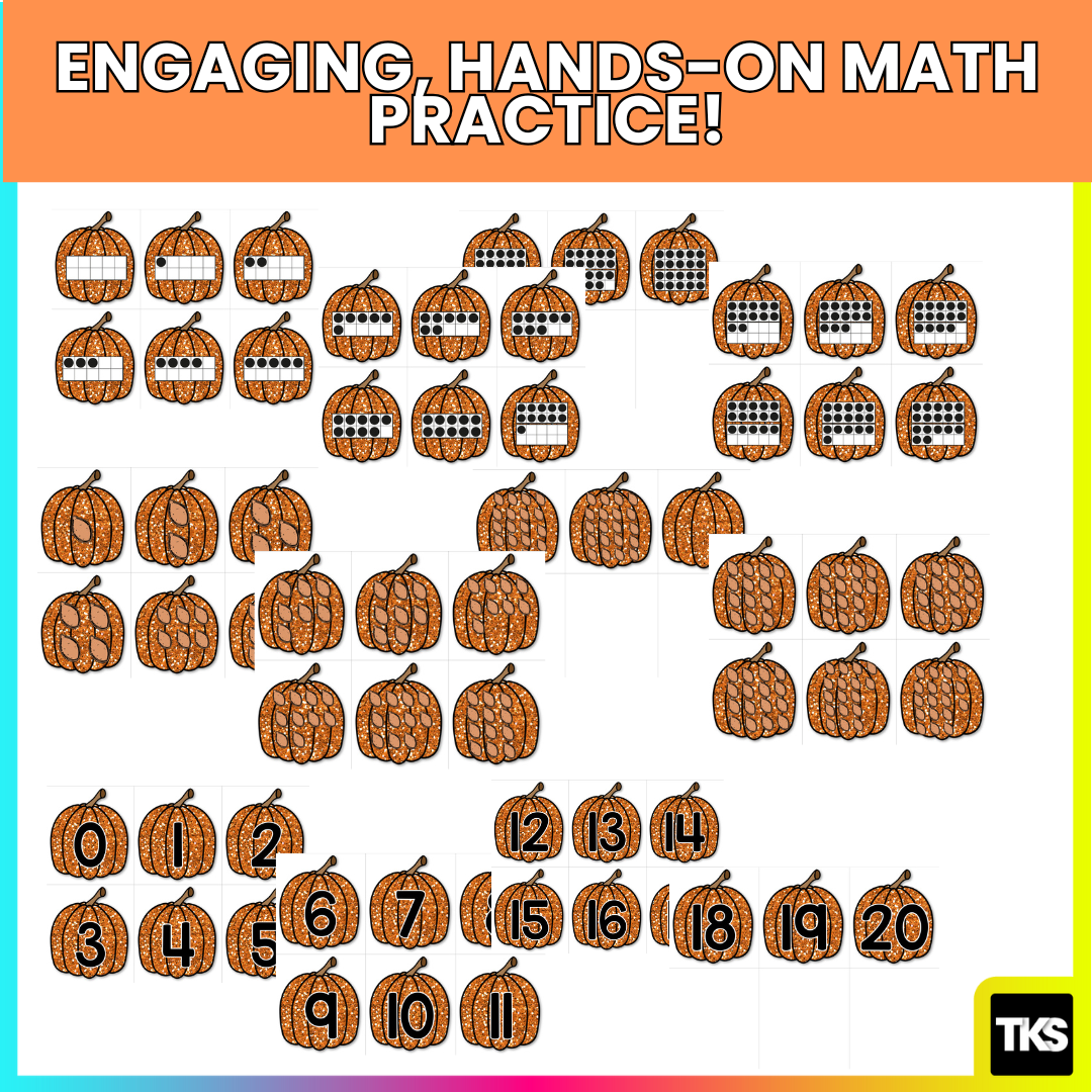 Pumpkin Math Centers | Fall & Halloween Numbers, Counting, Ten Frames