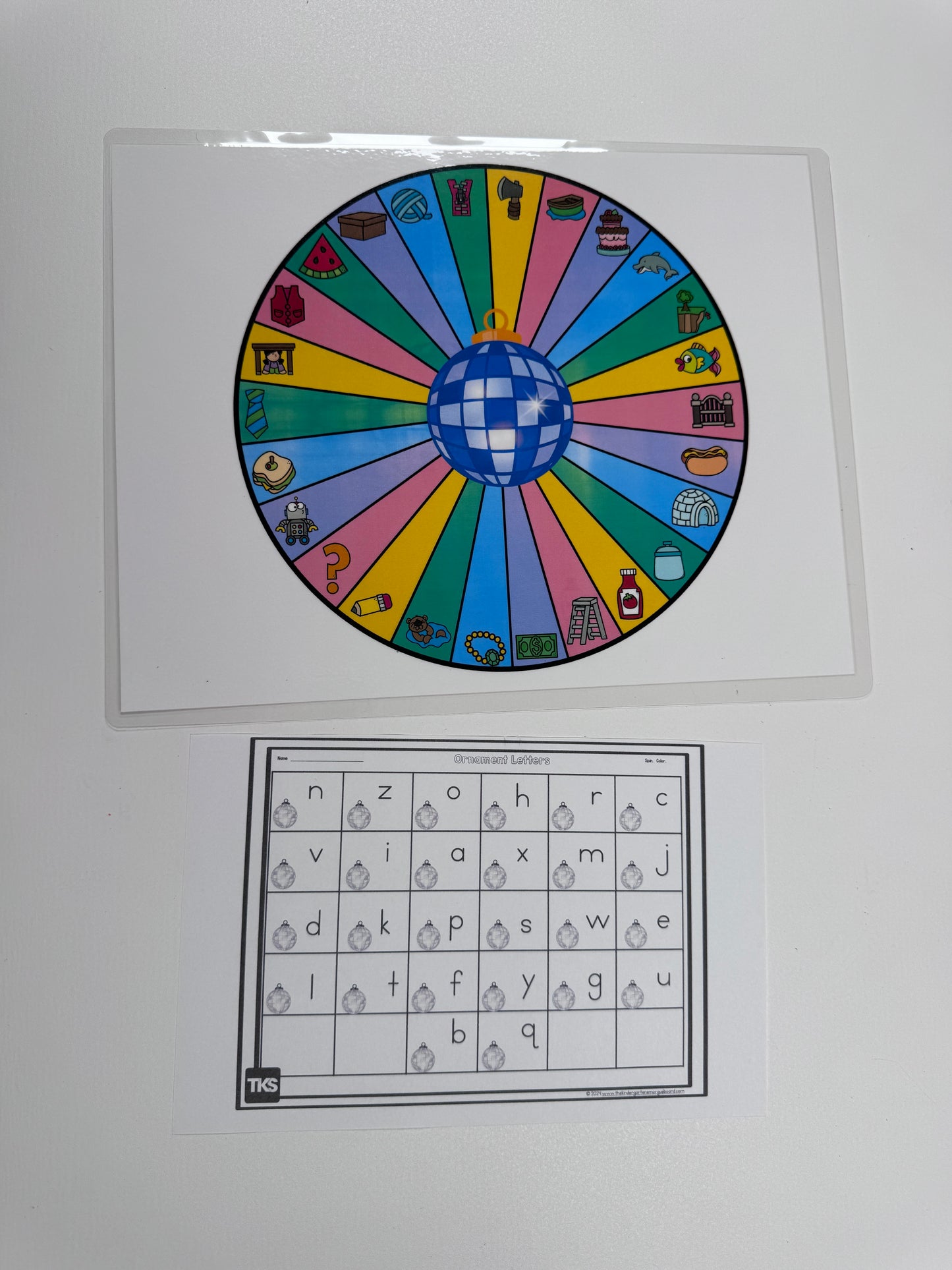 Christmas Ornaments Themed Math, Literacy, & Phonics Centers for Kindergarten