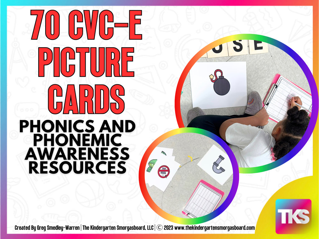 Large CVC-E Word Picture Cards