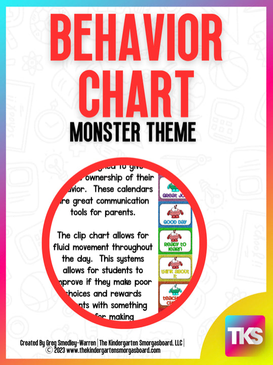 Behavior Calendar and Clip Chart (Monster Theme)