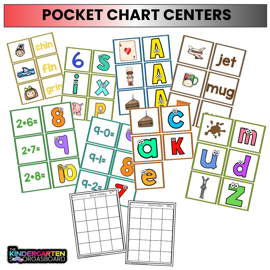 Pocket Chart Games-CVC WORDS, CVCE WORDS, ADDITION, SUBTRACTION
