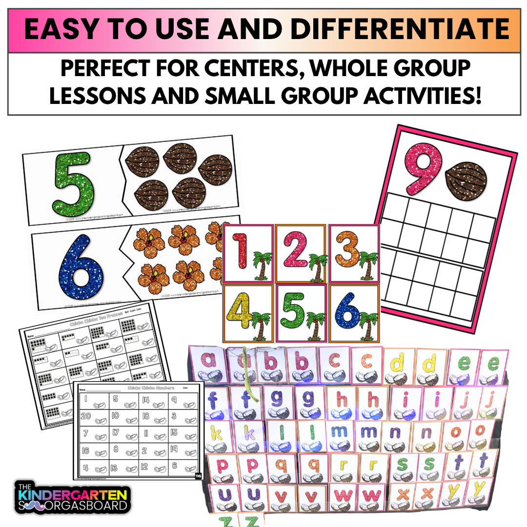 Letter Recognition, Numbers And Counting Activities