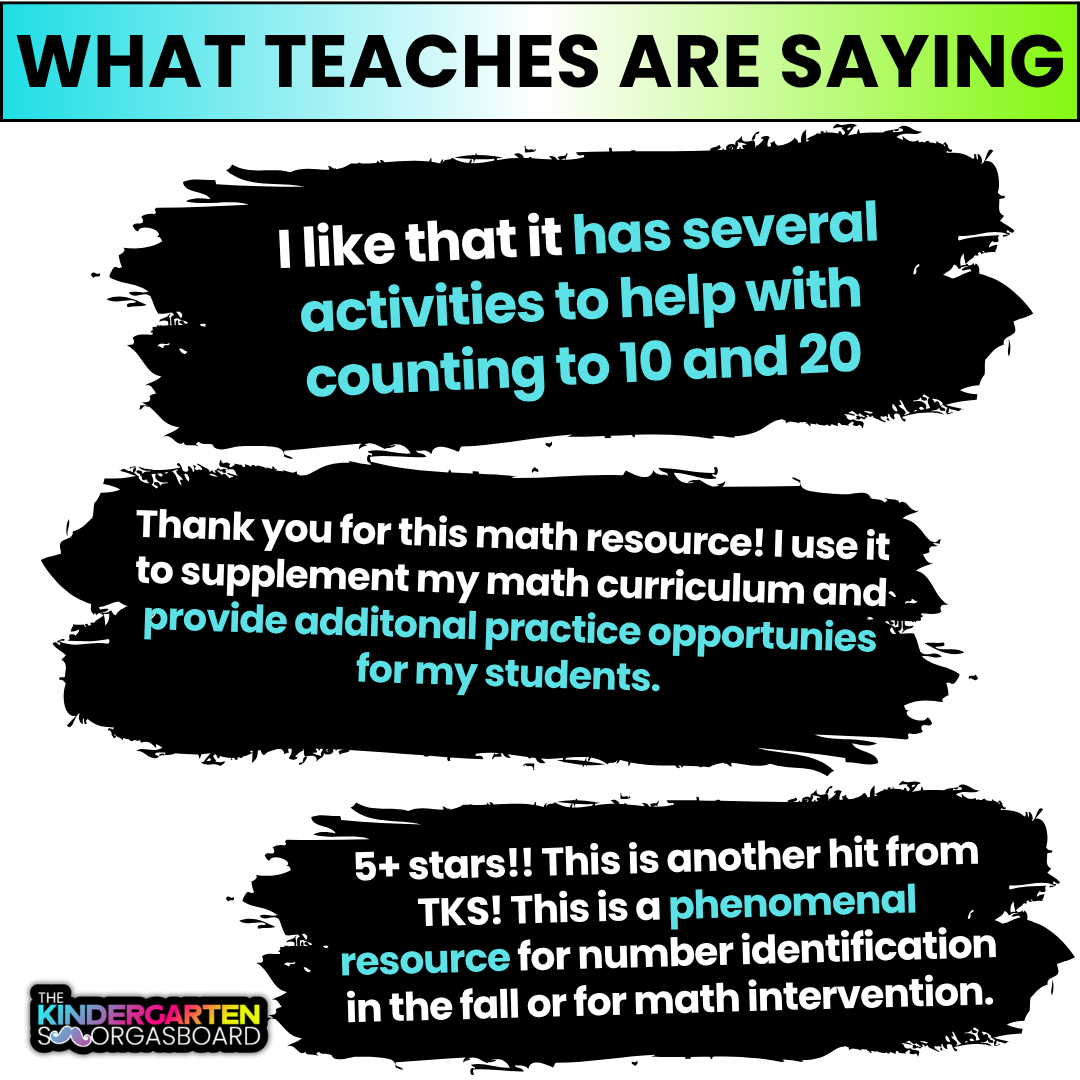 Counting To 10 & 20 Lessons & Activities In Kindergarten: Math Lessons