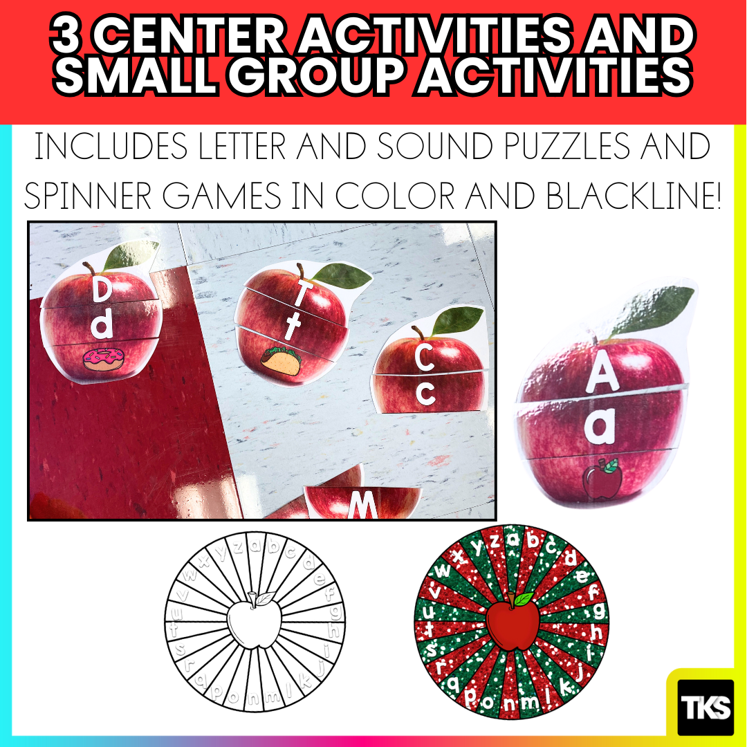 Apples: Apple Letters & Sounds Puzzles & Spinners