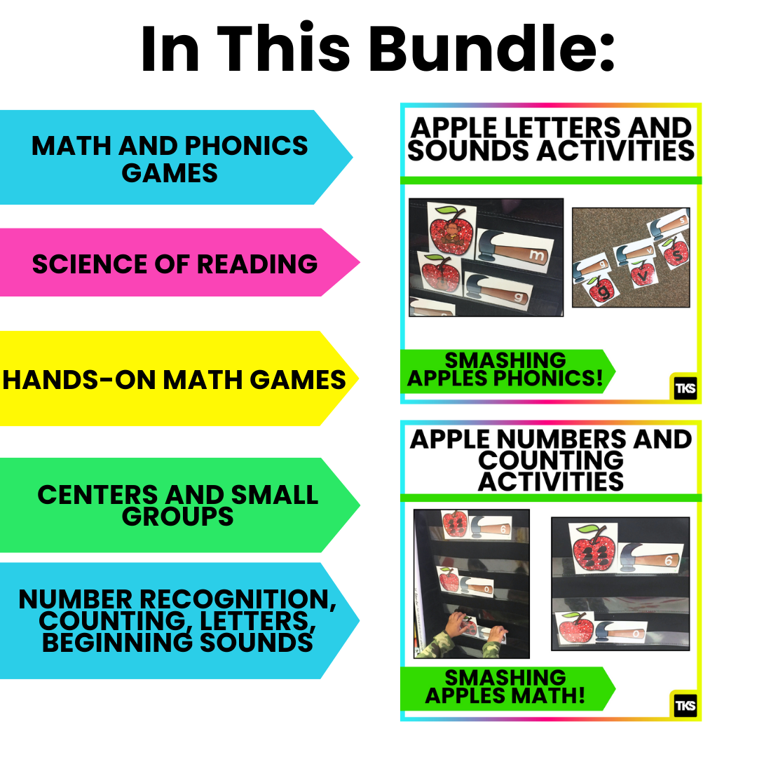 APPLES Math And Literacy Activities: Smashing Apples Bundle-Save 25%