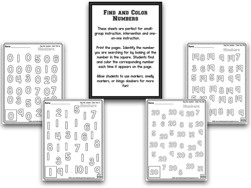 Number Bootcamp: Numbers and Counting 1-20 (No Theme)