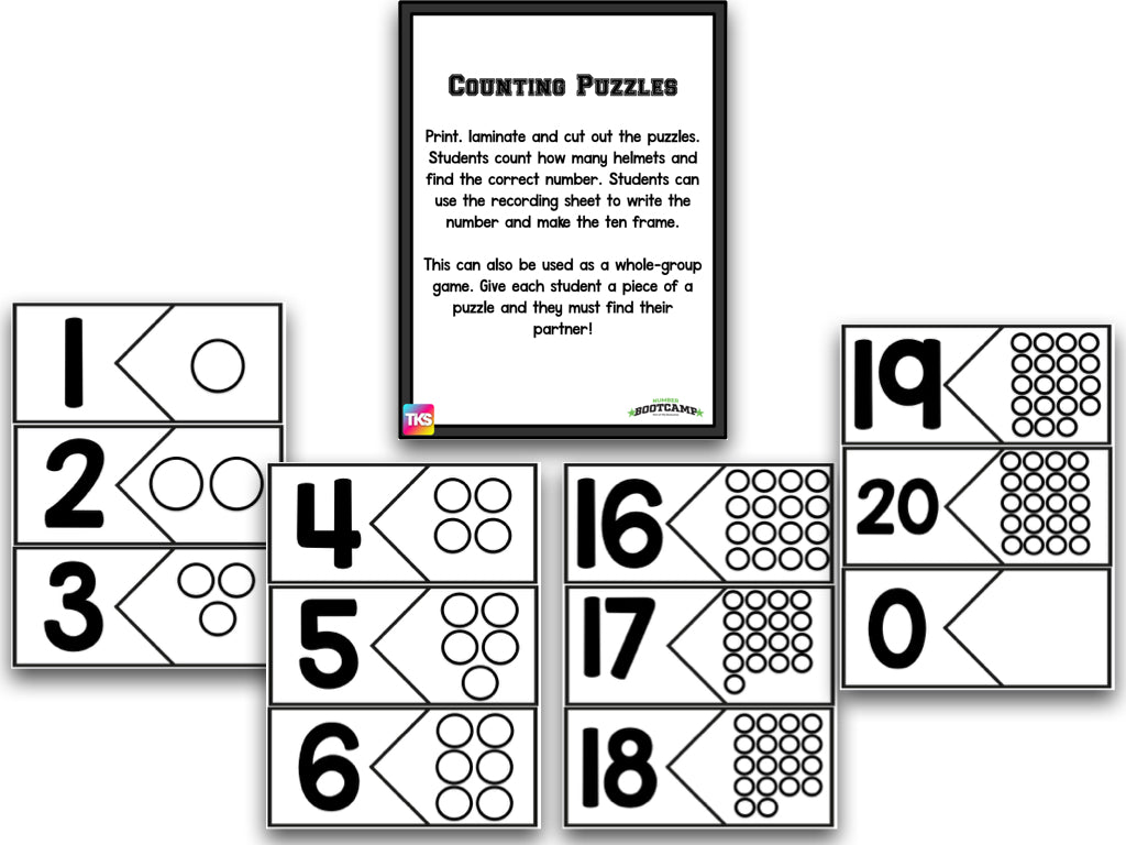 Number Bootcamp: Numbers and Counting 1-20 (No Theme)