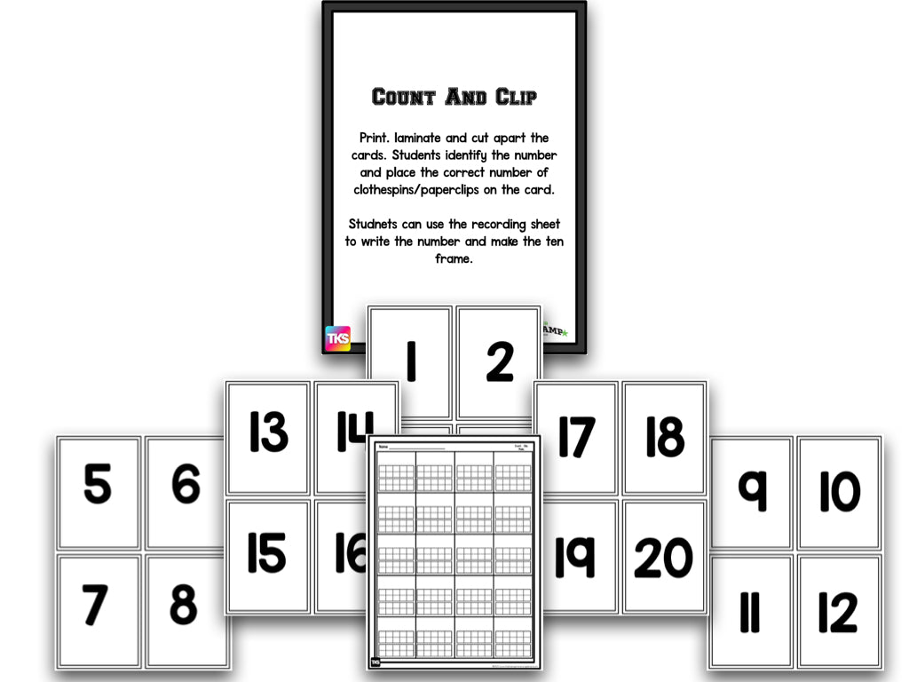 Number Bootcamp: Numbers and Counting 1-20 (No Theme)