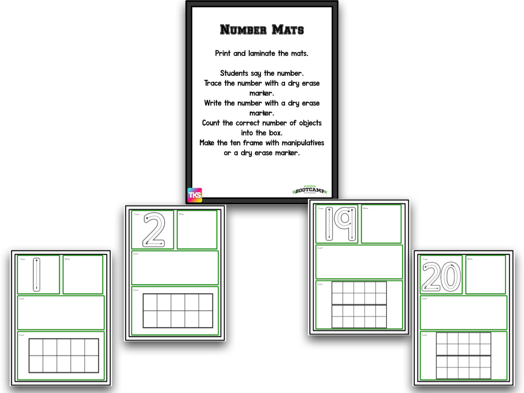 Number Bootcamp: Numbers and Counting 1-20 (No Theme)